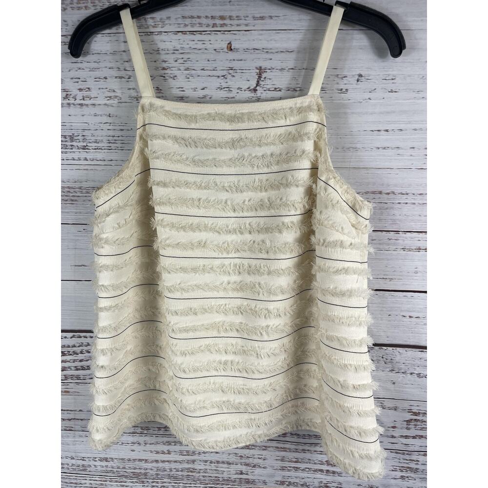 Maeve Anthropologie Tank Top Women's SZ 8 Textured Fringe Sleeveless Blouse Chic - Picture 4 of 9